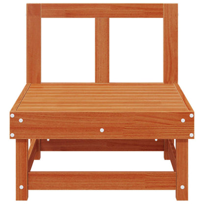 vidaXL Garden Middle Sofa Solid Pine Wood Wax Brown 61 x 60.5 x 62 cm