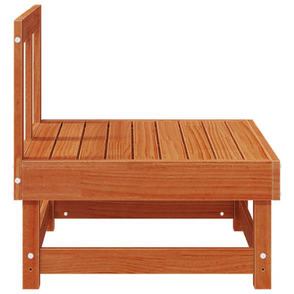 vidaXL Garden Middle Sofa Solid Pine Wood Wax Brown 61 x 60.5 x 62 cm
