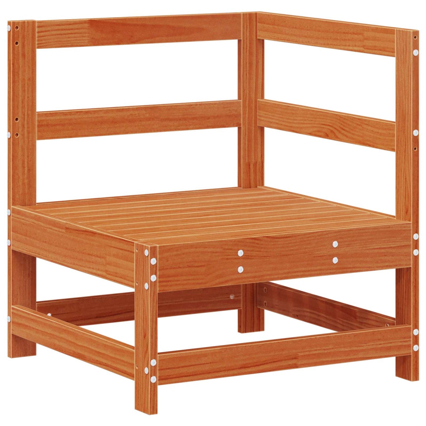 vidaXL Garden Corner Sofa Solid Pine Wood Wax Brown 62 x 62 x 70.5 cm