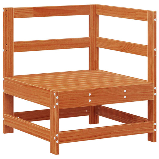 vidaXL Garden Corner Sofa Solid Pine Wood Wax Brown 62 x 62 x 70.5 cm