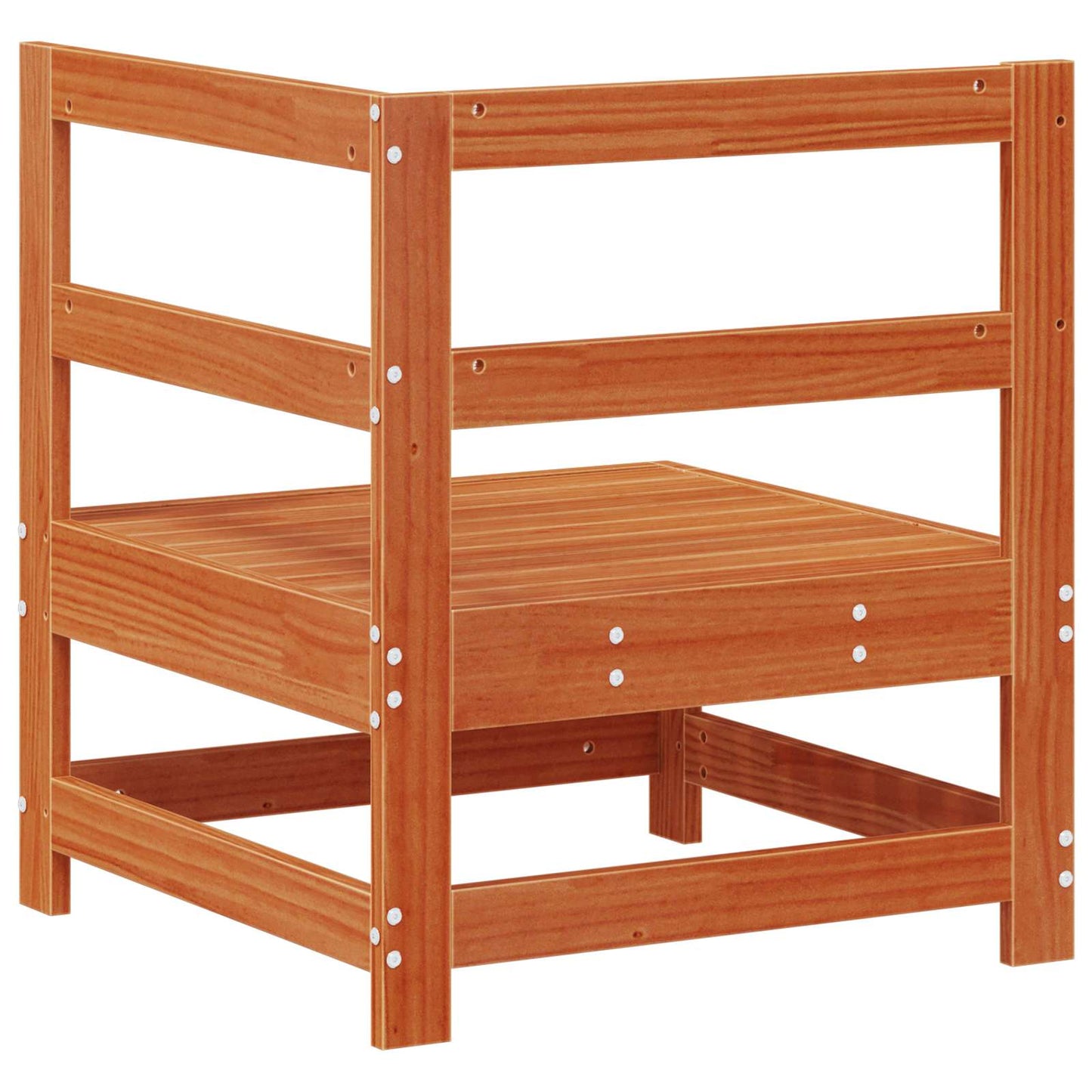 vidaXL Garden Corner Sofa Solid Pine Wood Wax Brown 62 x 62 x 70.5 cm