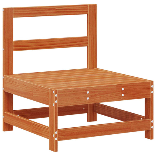 vidaXL Garden Middle Sofa Solid Pine Wood Wax Brown 62 x 62 x 70.5 cm