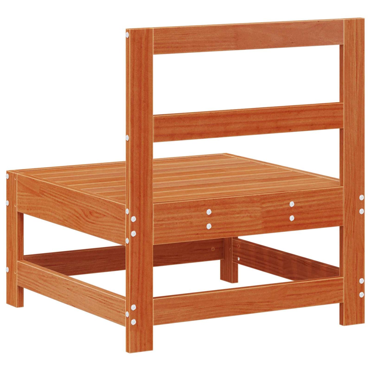 vidaXL Garden Middle Sofa Solid Pine Wood Wax Brown 62 x 62 x 70.5 cm