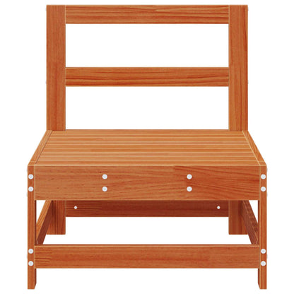 vidaXL Garden Middle Sofa Solid Pine Wood Wax Brown 62 x 62 x 70.5 cm