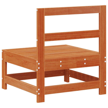 vidaXL Garden Middle Sofa Solid Pine Wood Wax Brown 124 x 62 x 70.5 cm
