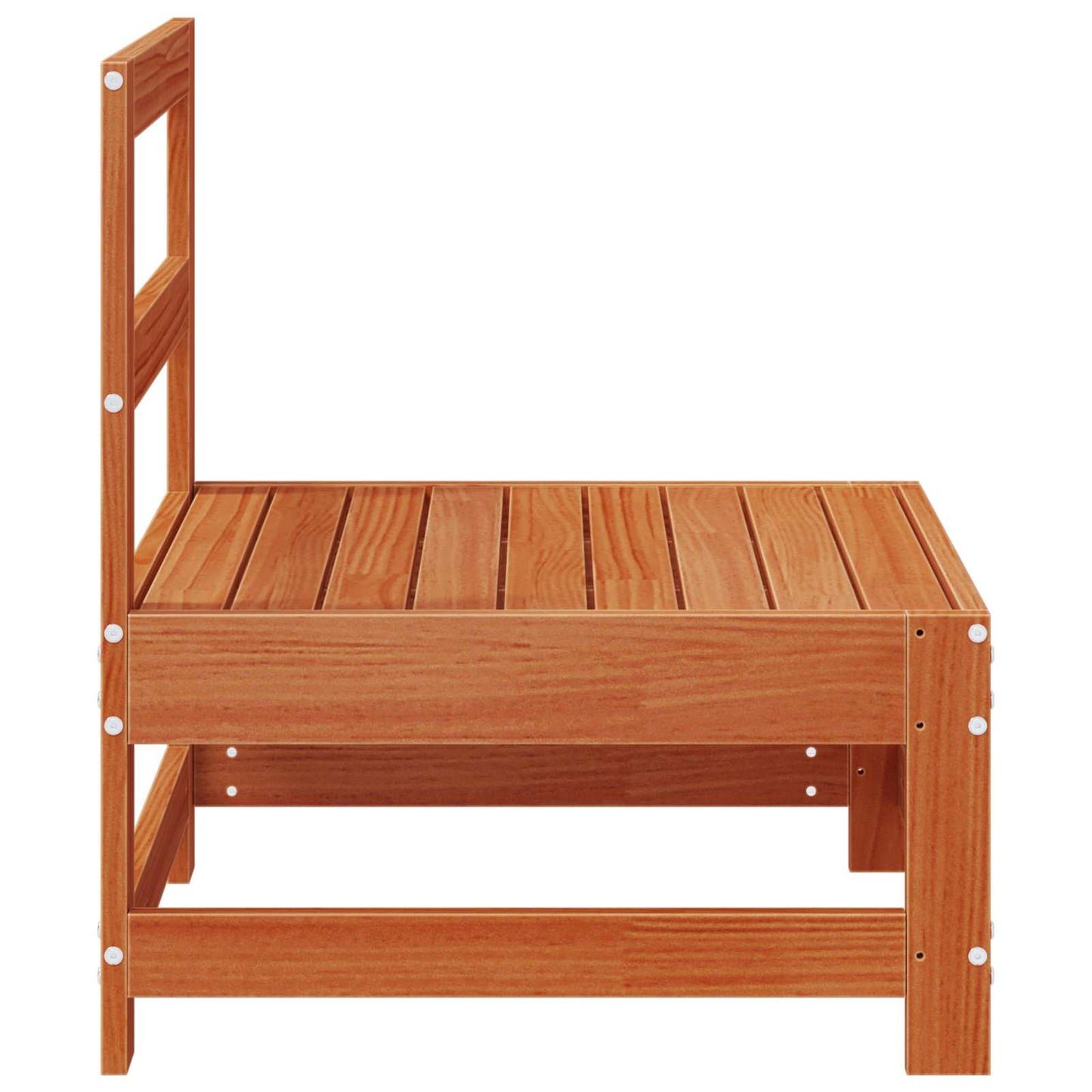 vidaXL Garden Middle Sofa Solid Pine Wood Wax Brown 124 x 62 x 70.5 cm