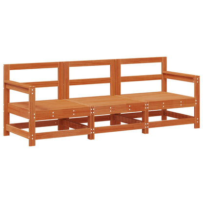 vidaXL Sectional Sofa Units 3 Piece Wax Brown Solid Pine Wood