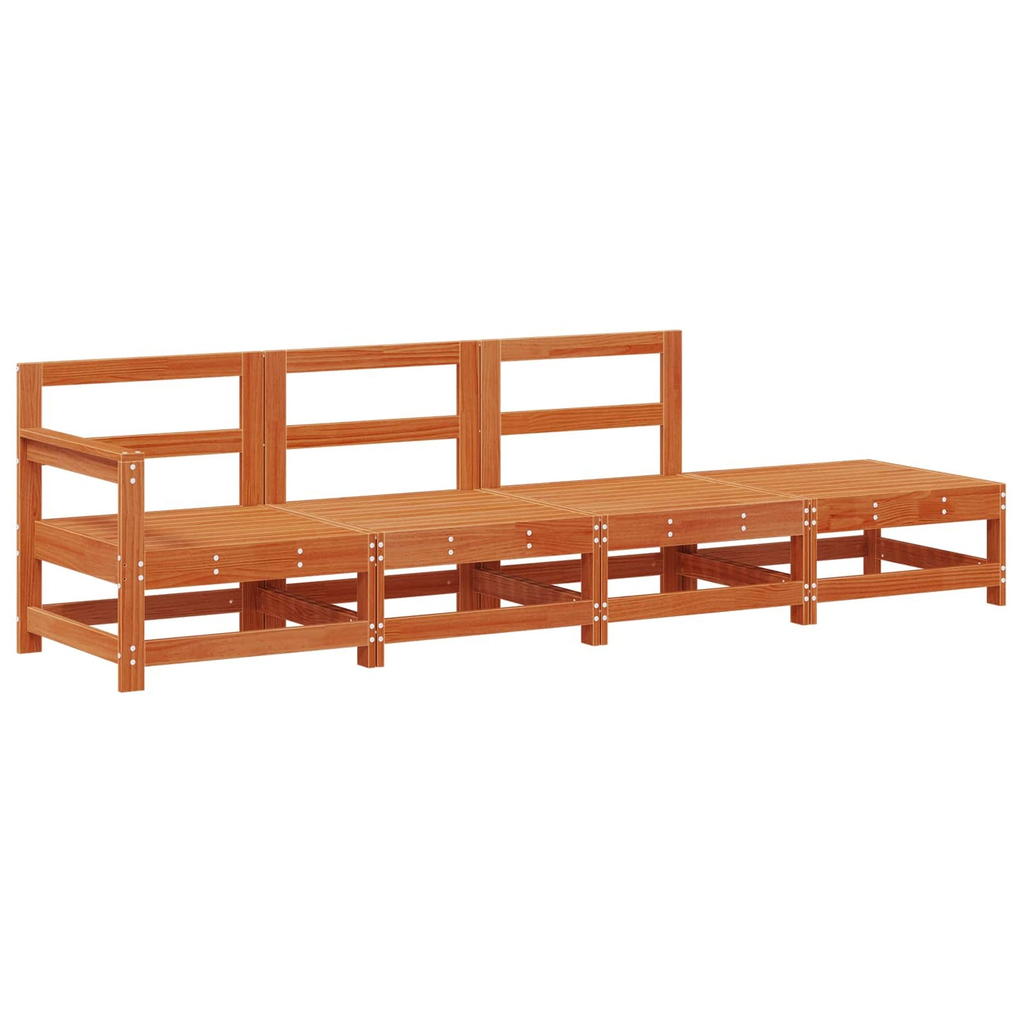 vidaXL Sectional Sofa Units Wax Brown 252 x 62 x 70.5 cm