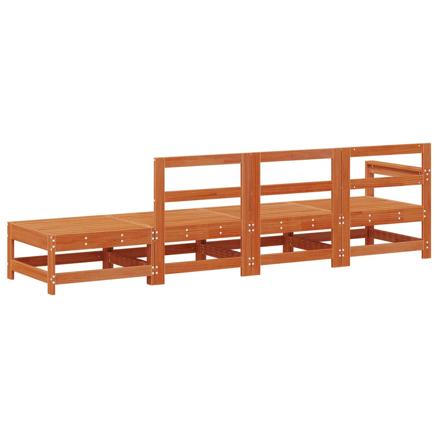 vidaXL Sectional Sofa Units Wax Brown 252 x 62 x 70.5 cm