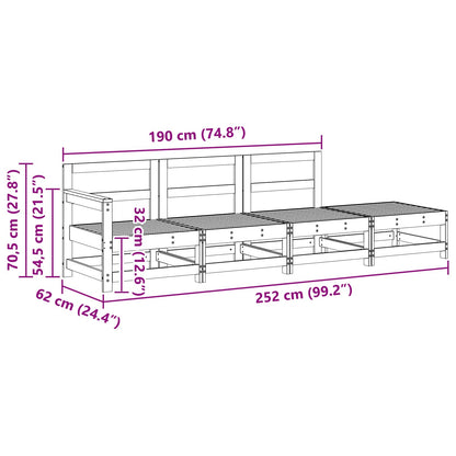 vidaXL Sectional Sofa Units Wax Brown 252 x 62 x 70.5 cm
