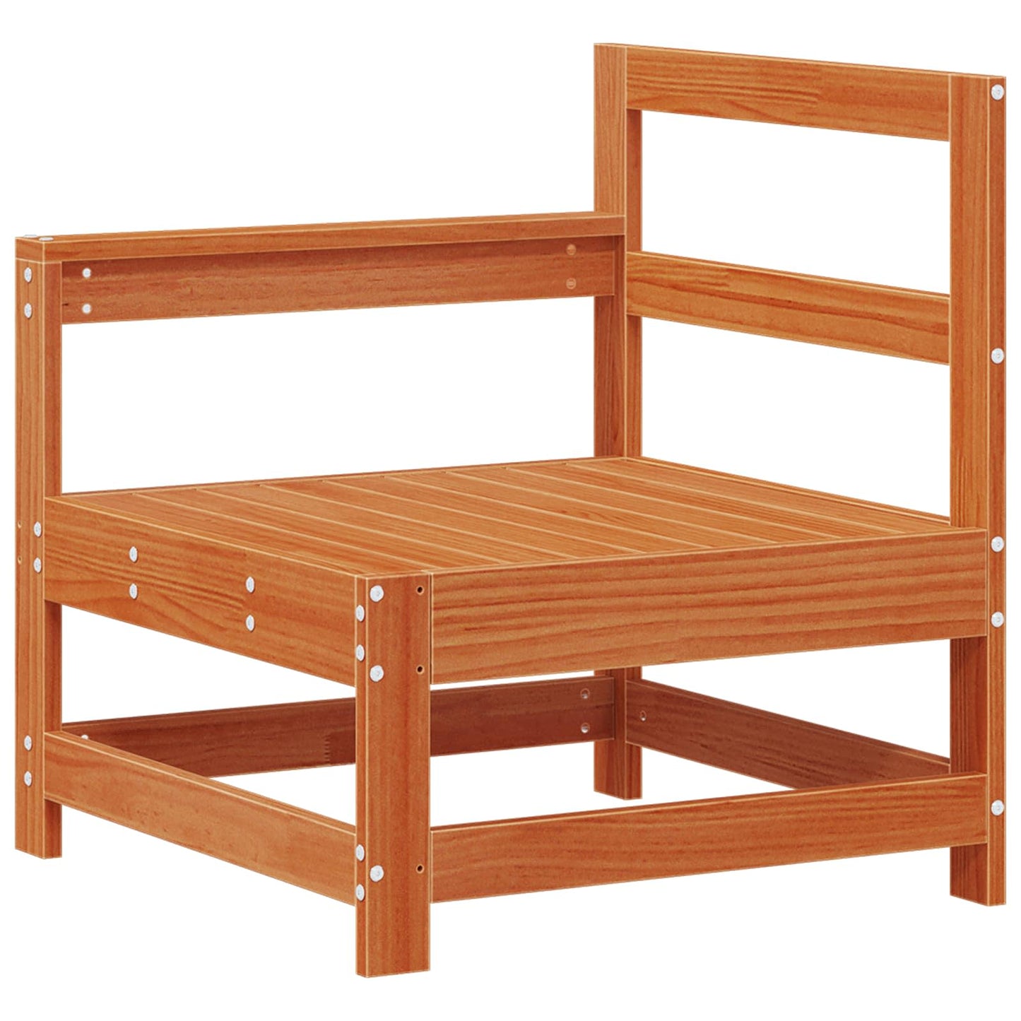 vidaXL Garden Corner Sofa Solid Pine Wood Wax Brown 132 x 62 x 70.5 cm