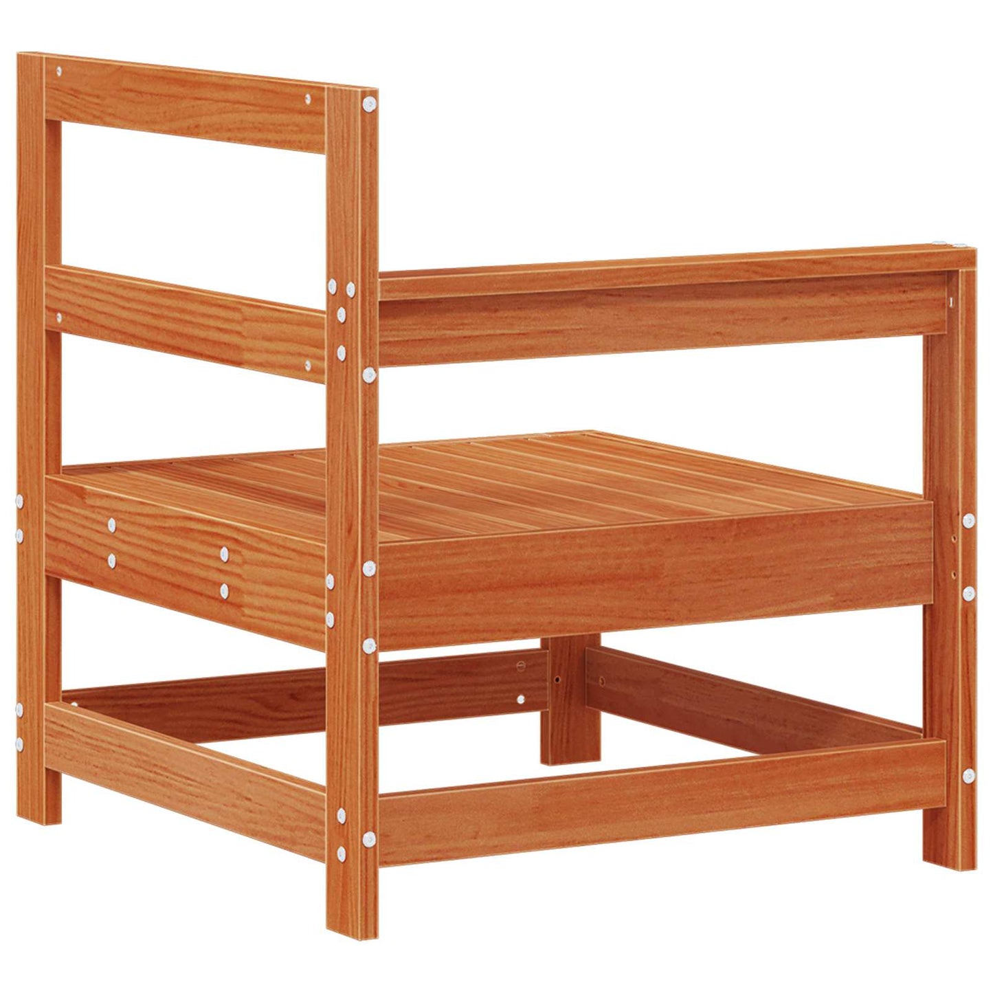 vidaXL Garden Corner Sofa Solid Pine Wood Wax Brown 132 x 62 x 70.5 cm