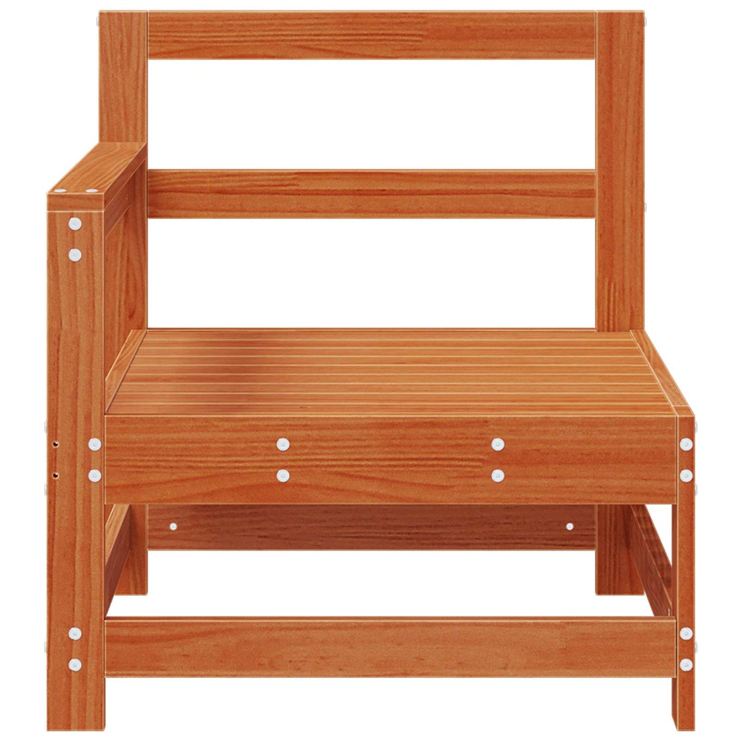 vidaXL Garden Corner Sofa Solid Pine Wood Wax Brown 132 x 62 x 70.5 cm