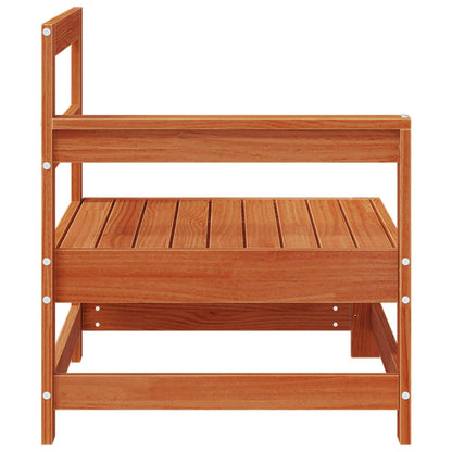 vidaXL Garden Corner Sofa Solid Pine Wood Wax Brown 132 x 62 x 70.5 cm
