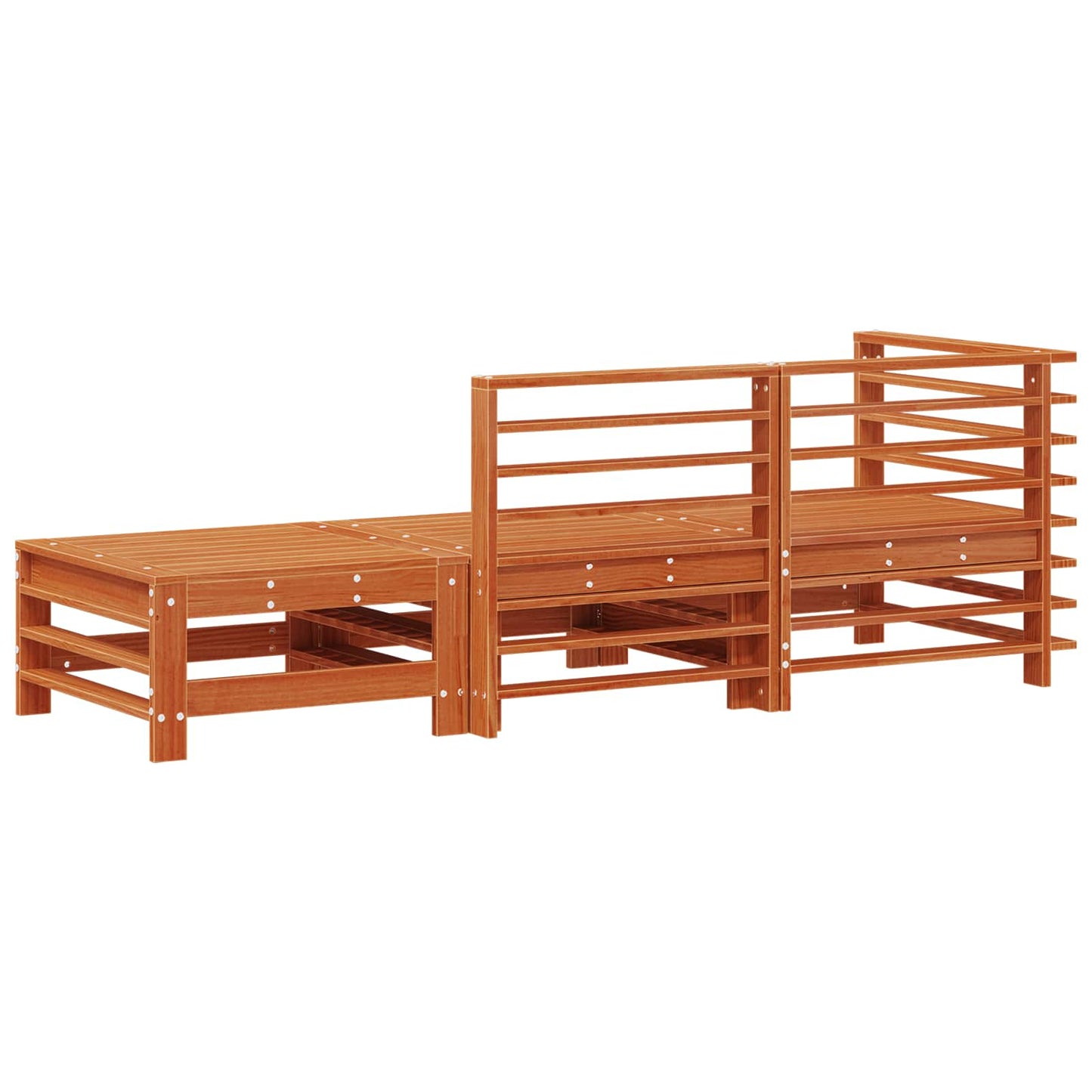 vidaXL Sectional Sofa Units 3 Piece Wax Brown Solid Pine Wood