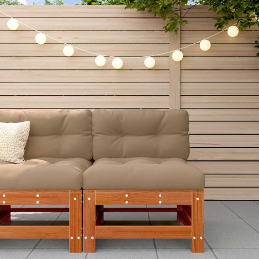 vidaXL Garden Middle Sofa Solid Pine Wood Wax Brown Pine