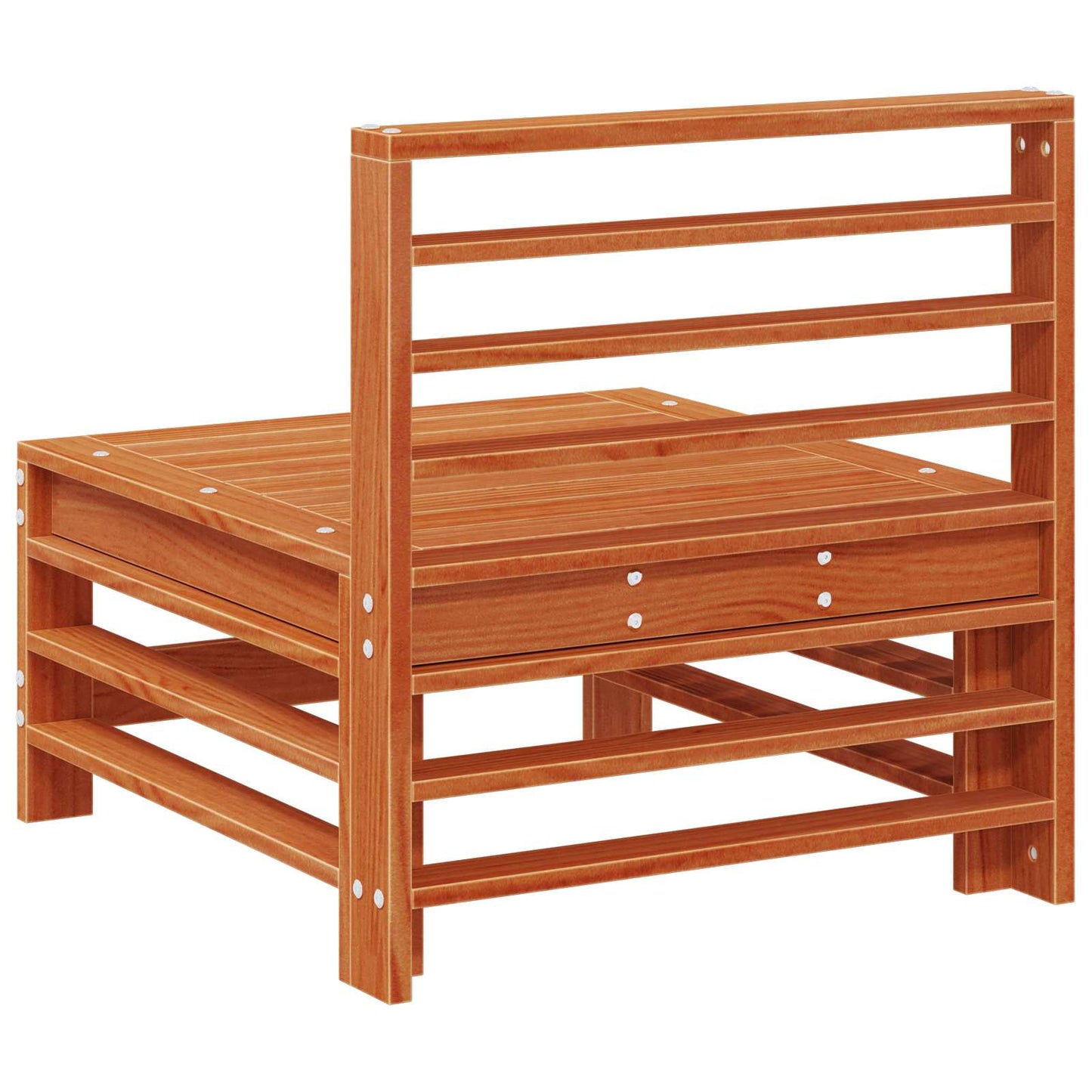 vidaXL Garden Middle Sofa Solid Pine Wood Wax Brown Pine