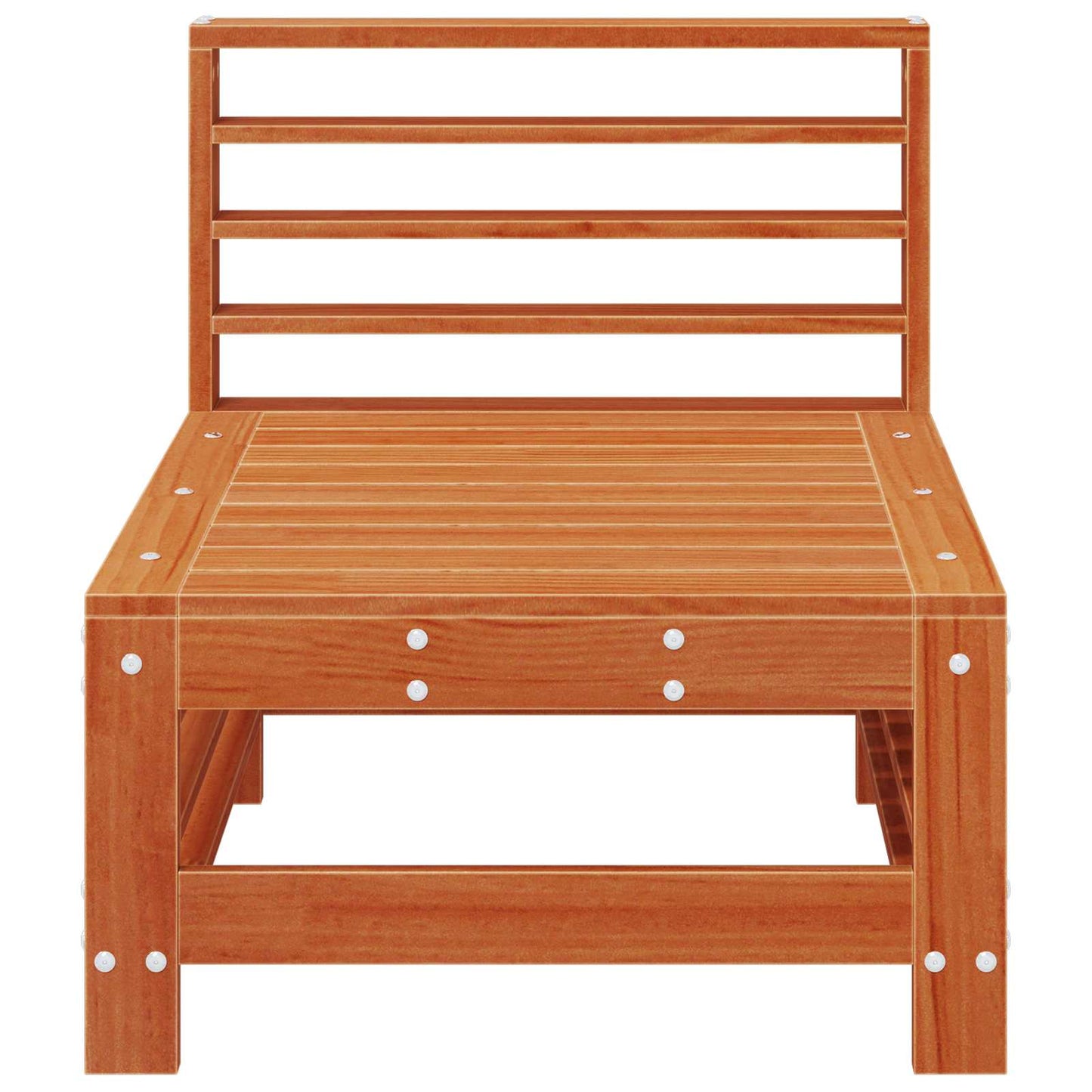 vidaXL Garden Middle Sofa Solid Pine Wood Wax Brown Pine
