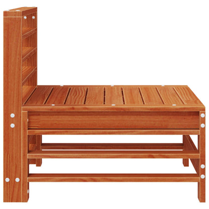vidaXL Garden Middle Sofa Solid Pine Wood Wax Brown Pine