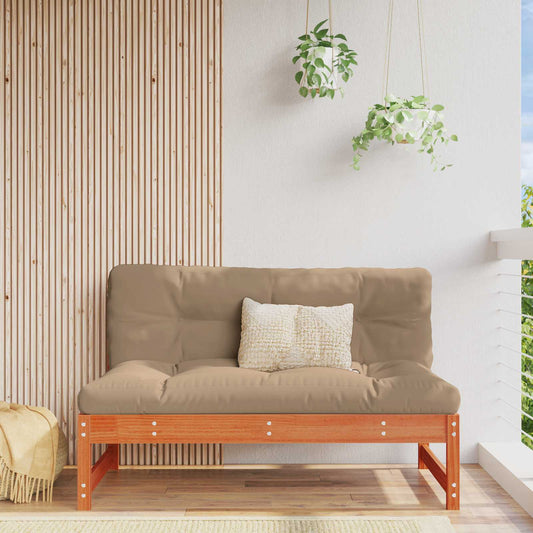 vidaXL Garden Middle Sofa Solid Pine Wood Wax Brown 120 x 84 x 70 cm