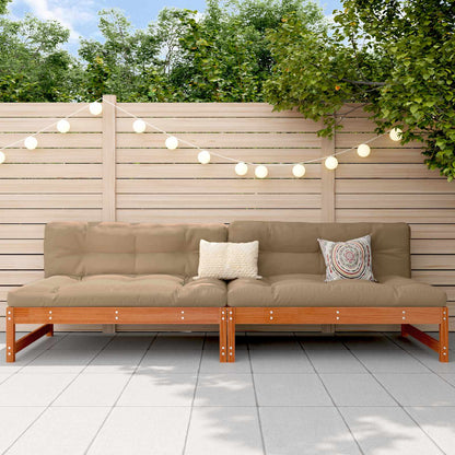 vidaXL Garden Middle Sofa Solid Pine Wood Wax Brown 240 x 84 x 70 cm