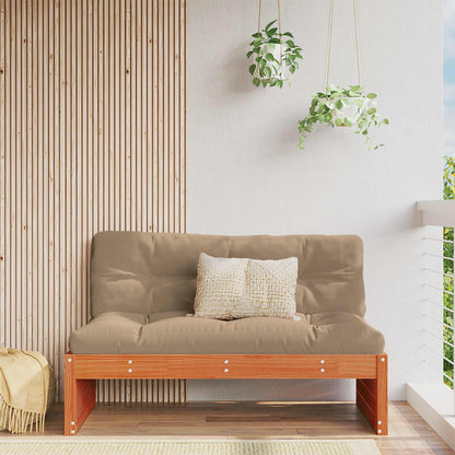 vidaXL Garden Middle Sofa Solid Pine Wood Wax Brown 120 x 95 x 69 cm