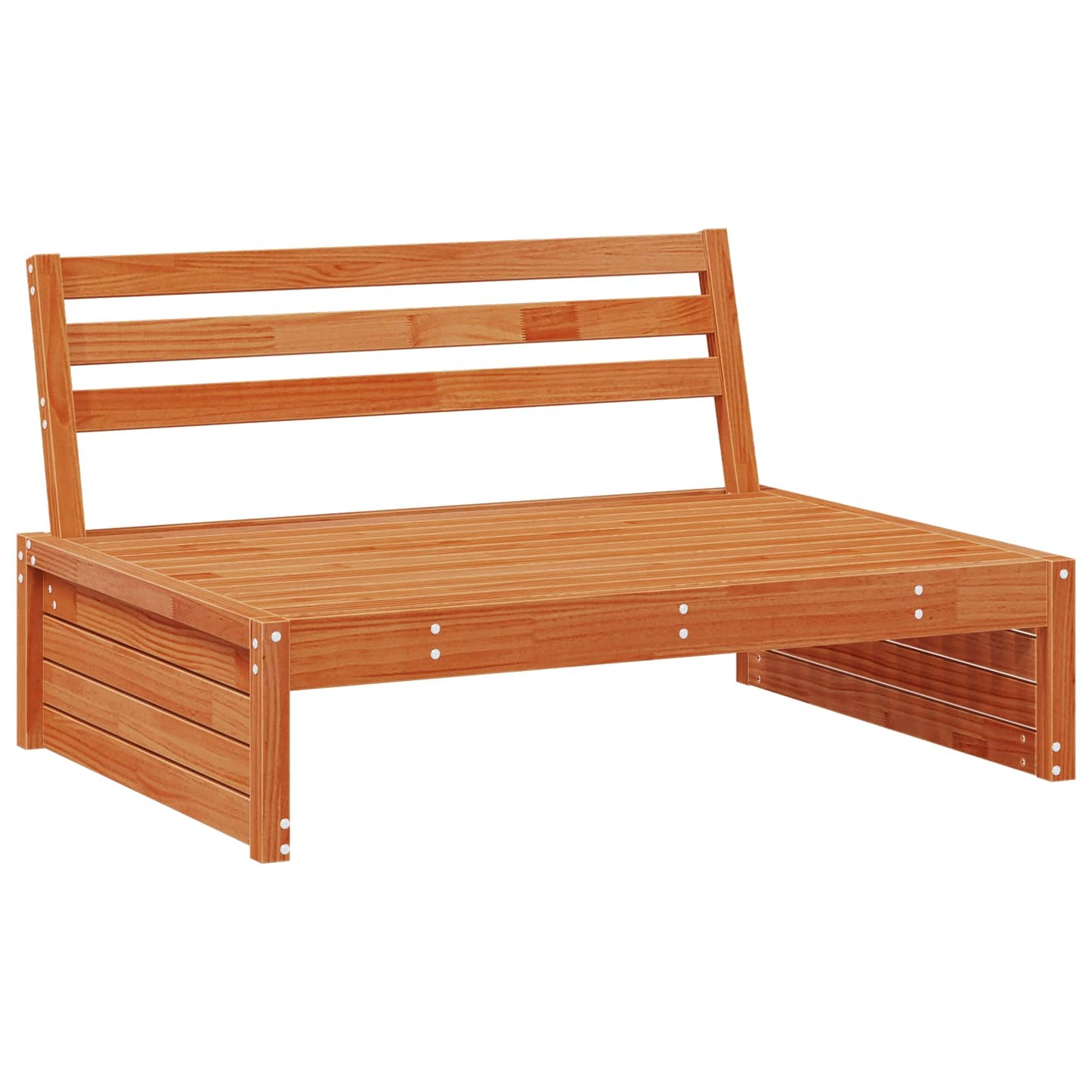 vidaXL Garden Middle Sofa Solid Pine Wood Wax Brown 120 x 95 x 69 cm