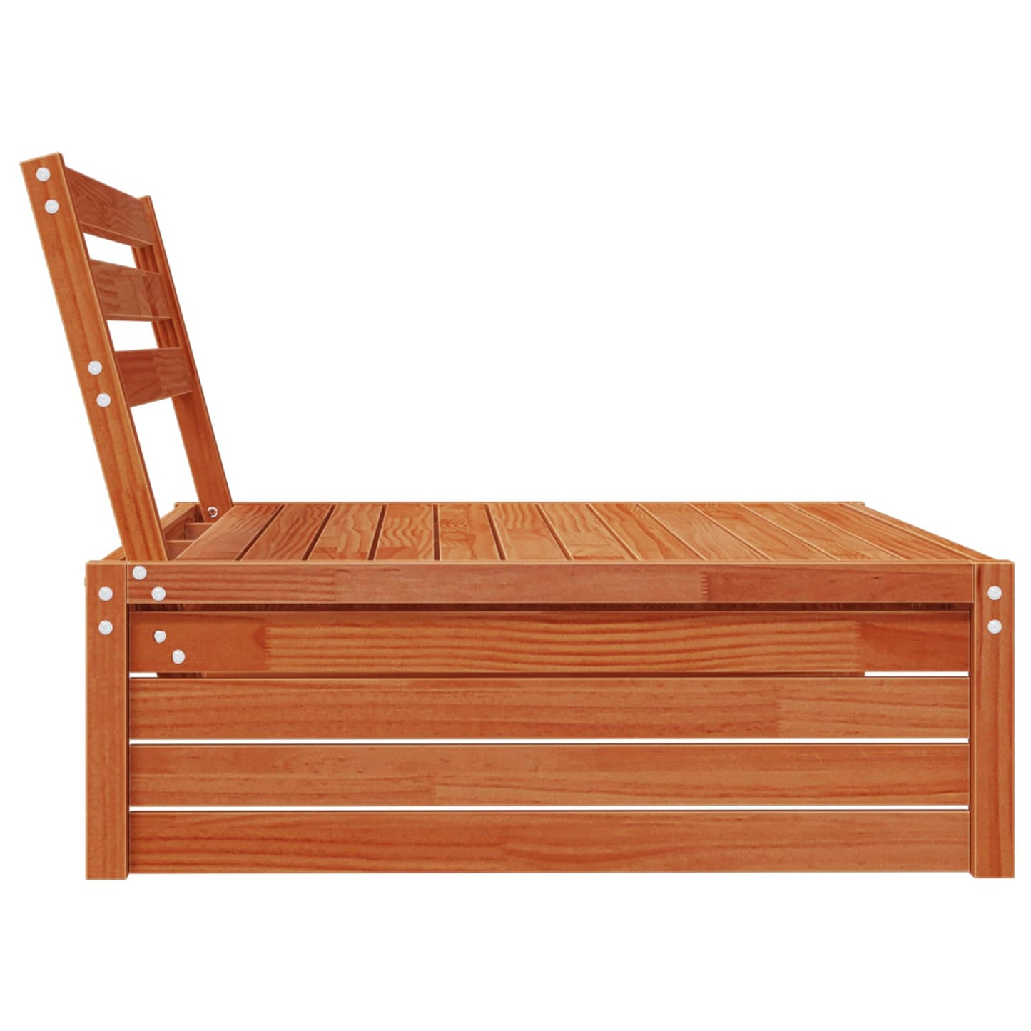 vidaXL Garden Middle Sofa Solid Pine Wood Wax Brown 120 x 95 x 69 cm