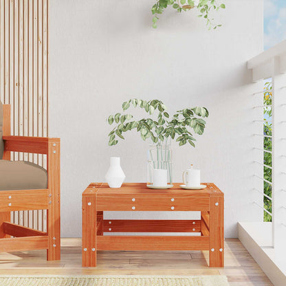 vidaXL Garden Footrest Solid Pine Wood Wax Brown Pine