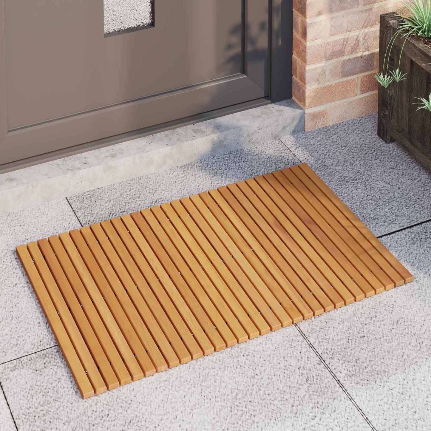 vidaXL Bath Mat Folding Brown 80 x 50 cm Solid Acacia Wood