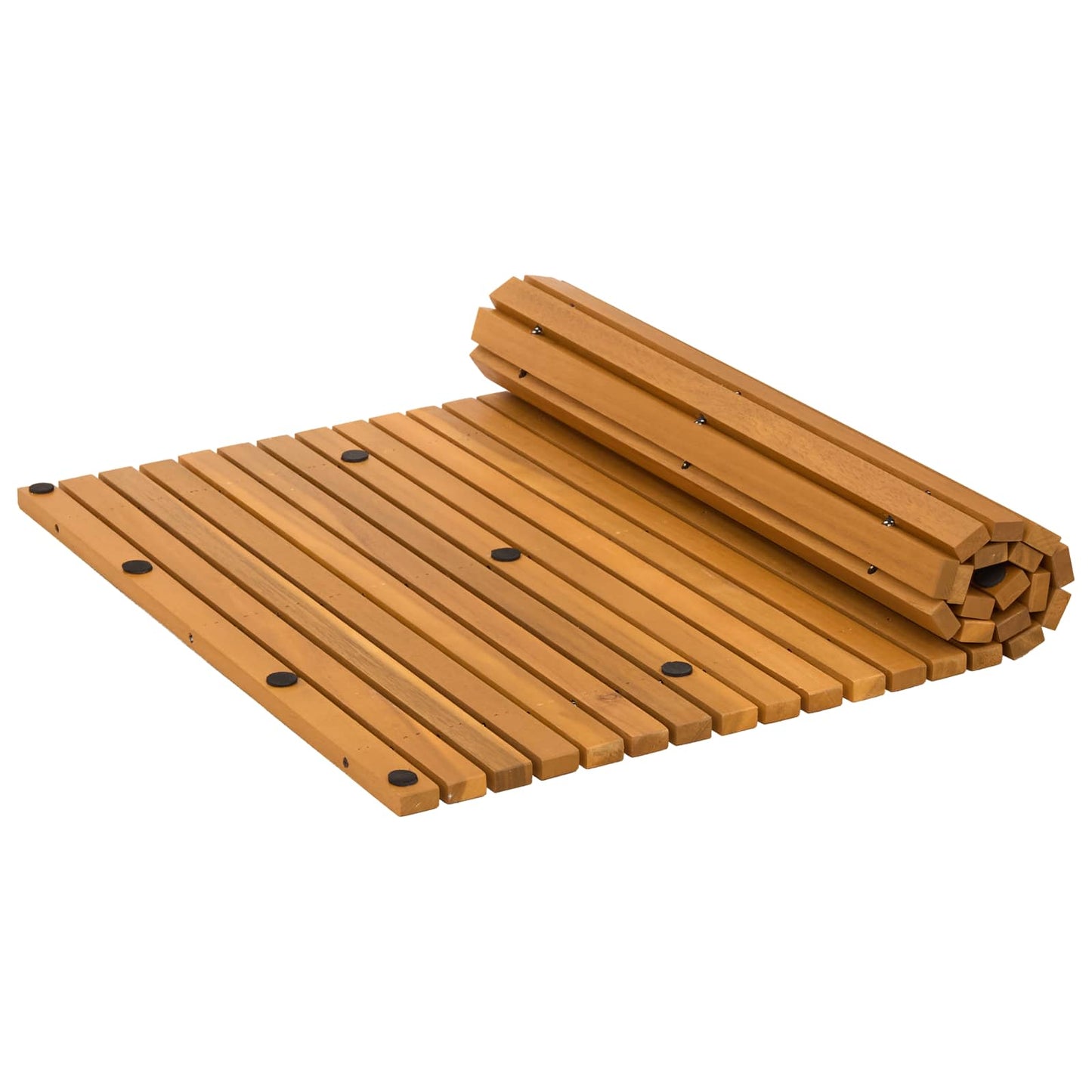 vidaXL Bath Mat Folding Brown 80 x 50 cm Solid Acacia Wood