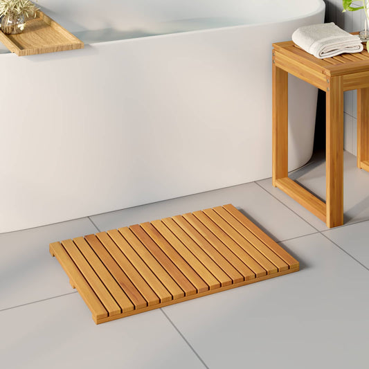 vidaXL Bath Mat Plain Brown 60 x 40 cm Solid Acacia Wood