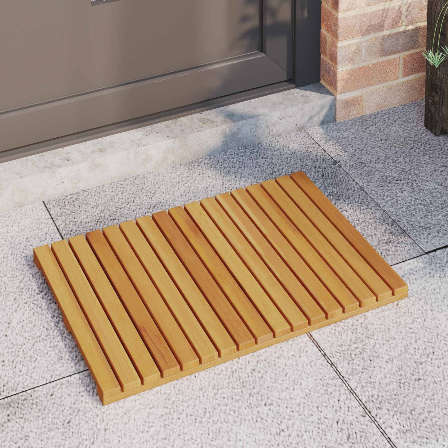 vidaXL Bath Mat Plain Brown 60 x 40 cm Solid Acacia Wood