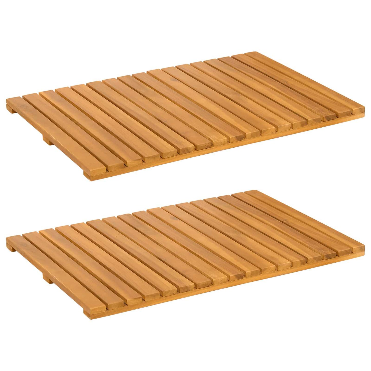 vidaXL Bath Mat Plain Brown 60 x 40 cm Solid Acacia Wood
