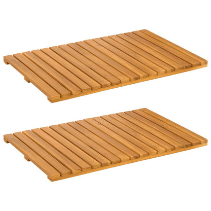 vidaXL Bath Mat Plain Brown 60 x 40 cm Solid Acacia Wood
