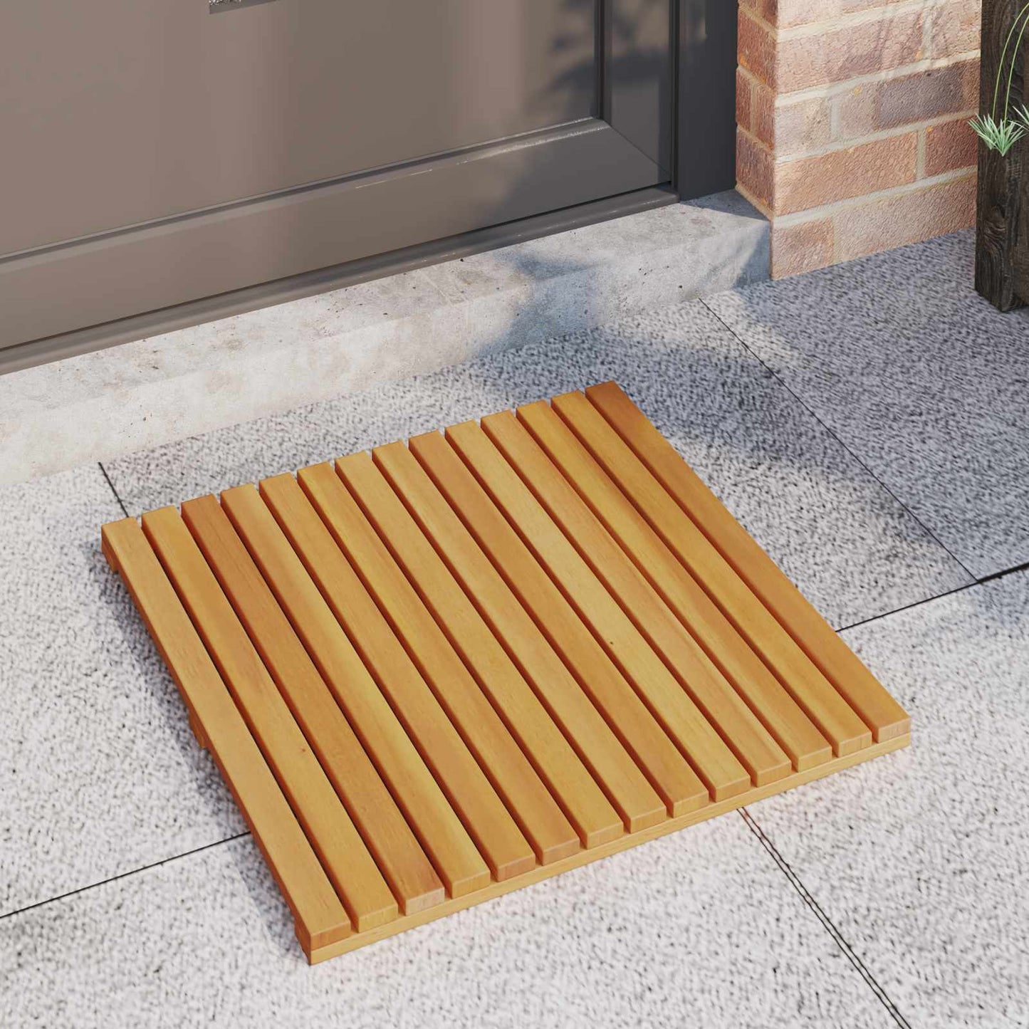 vidaXL Bath Mat Plain Brown 50 x 50 cm Solid Acacia Wood