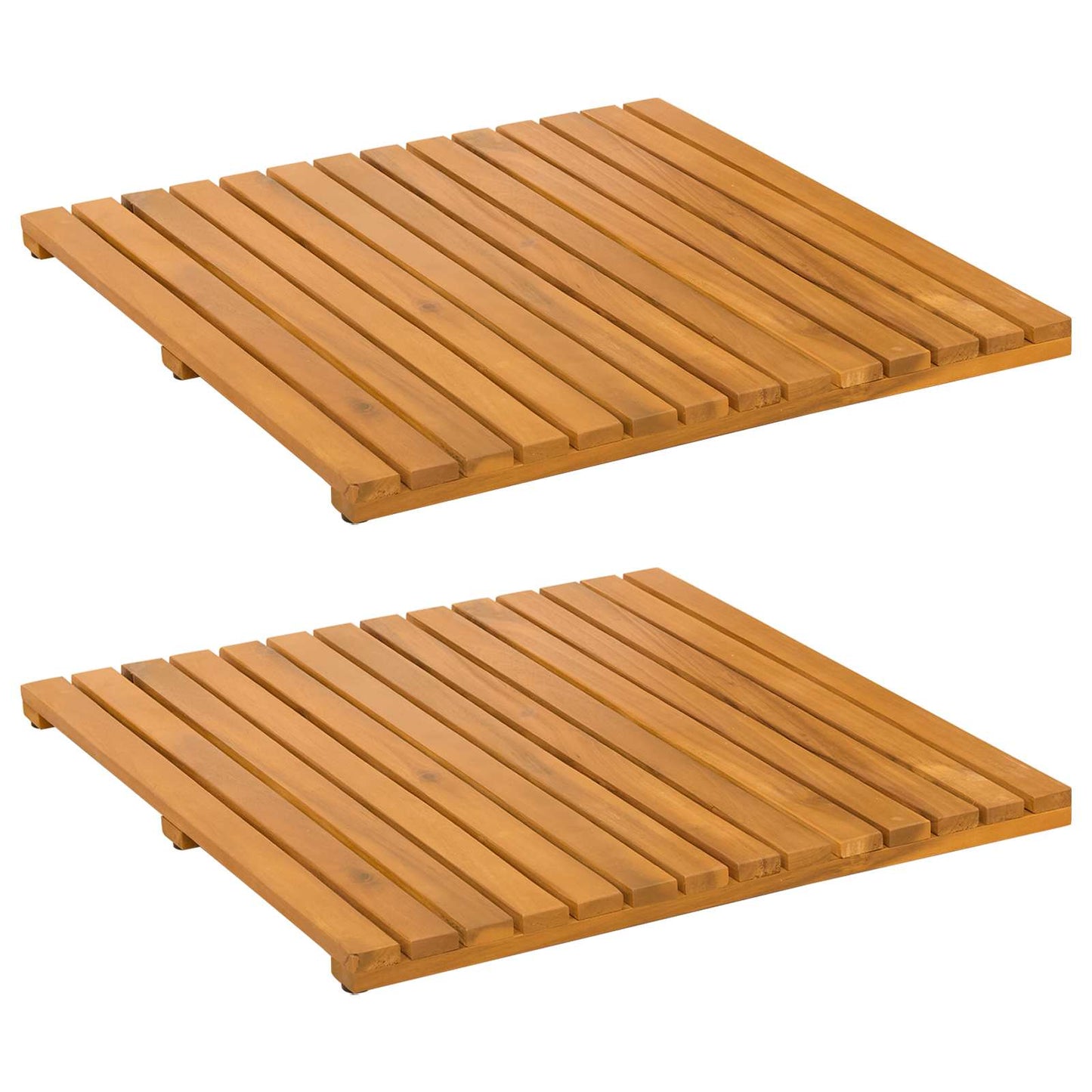vidaXL Bath Mat Plain Brown 50 x 50 cm Solid Acacia Wood