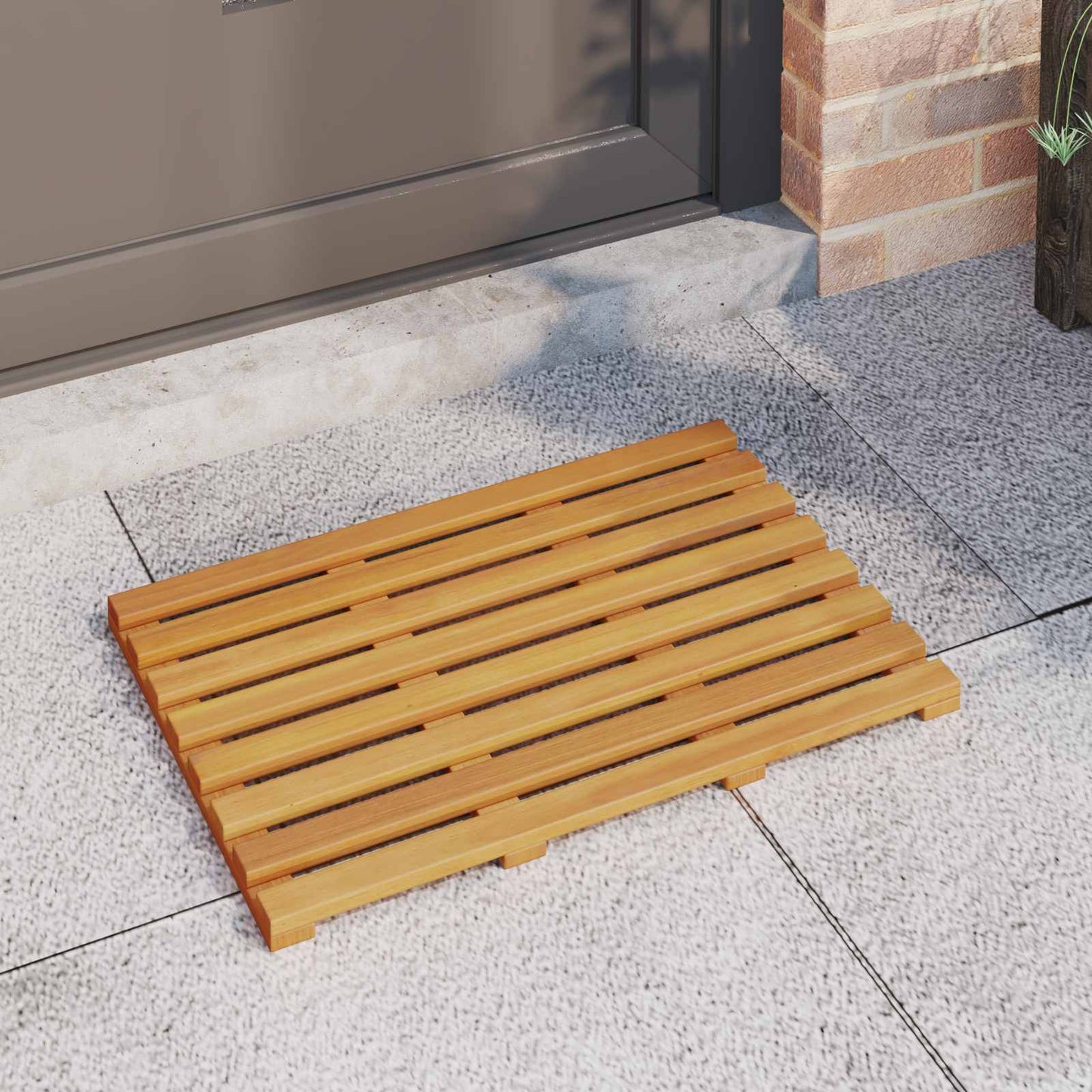 vidaXL Bath Mat Plain Brown 56 x 37 x 2.5 cm Wood