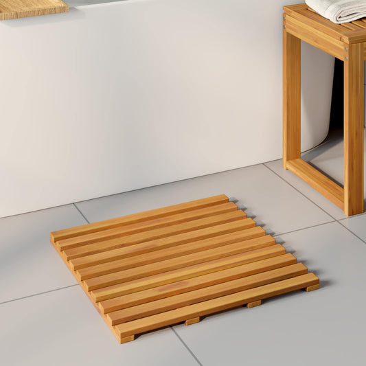 vidaXL Bath Mat Plain Brown 50 x 48 cm Wood