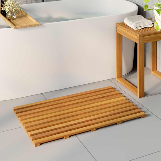 vidaXL Bath Mat Plain Brown 80 x 48 x 2.5 cm Solid Acacia Wood