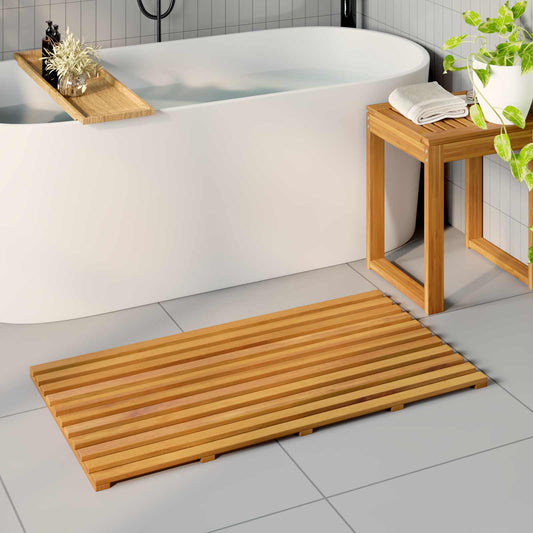 vidaXL Bath Mat Plain Brown 100 x 53 x 2.5 cm Solid Acacia Wood