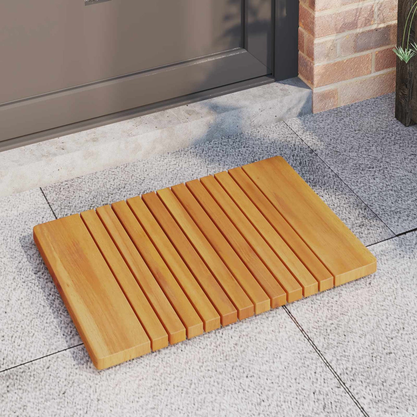 vidaXL Bath Mat Plain Brown 59 x 40 cm Solid Acacia Wood