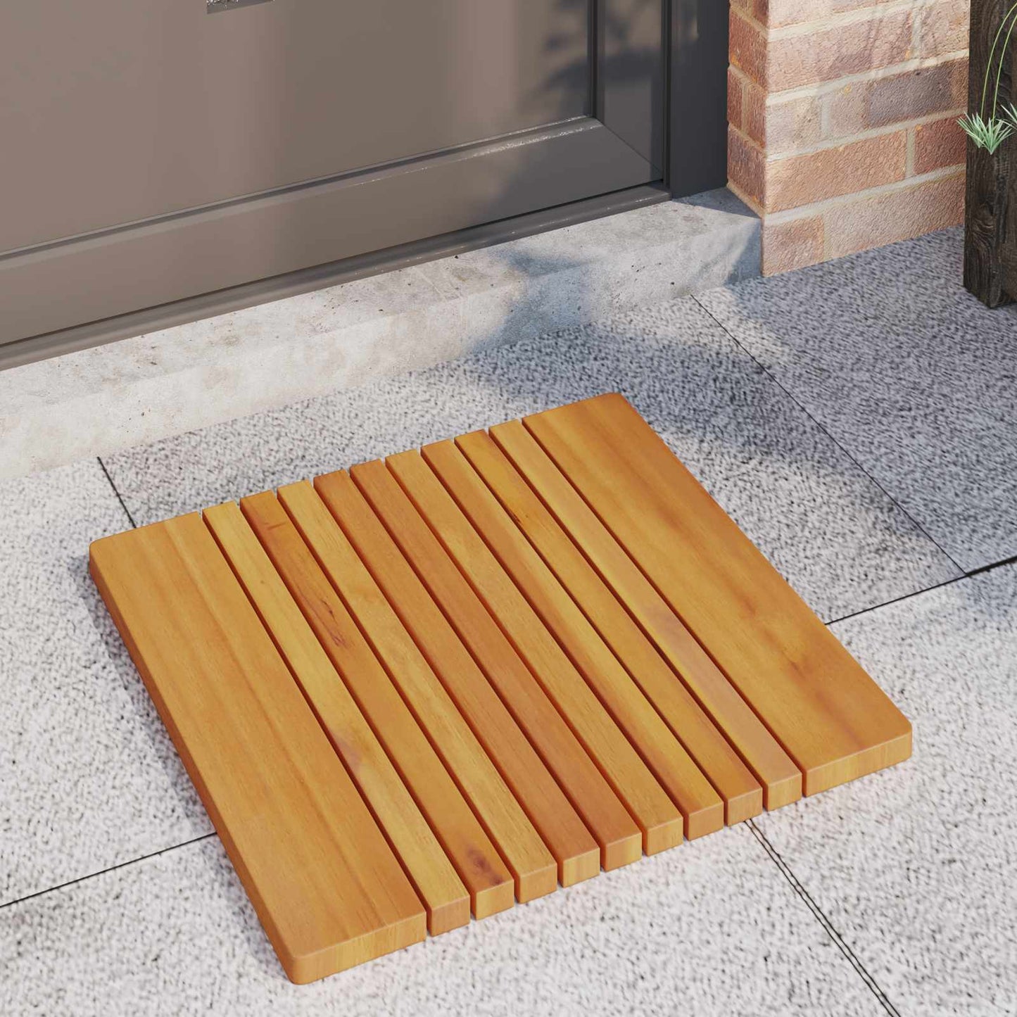 vidaXL Bath Mat Plain Brown 52 x 50 cm Solid Acacia Wood