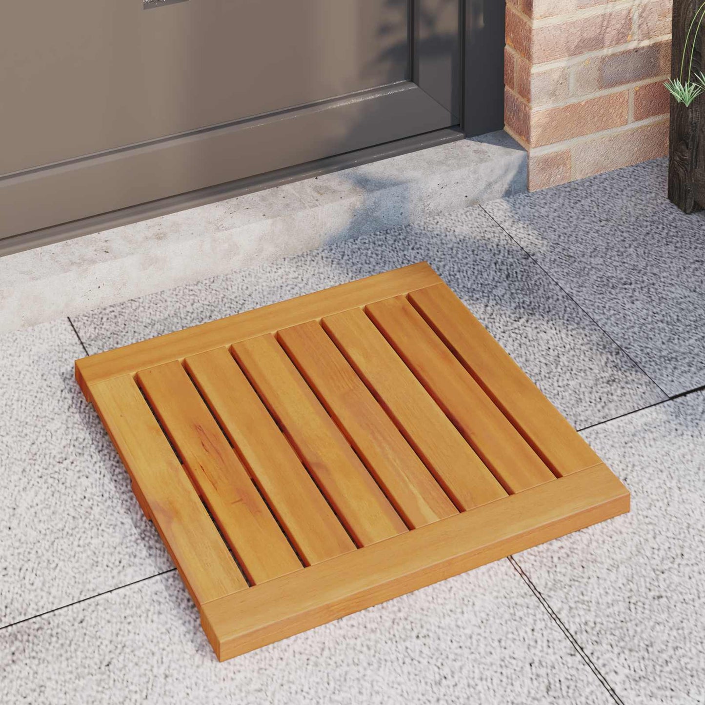 vidaXL Bath Mat Plain Brown 50 x 50 cm Solid Acacia Wood
