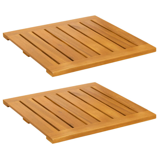 vidaXL Bath Mat Plain Brown 50 x 50 cm Solid Acacia Wood