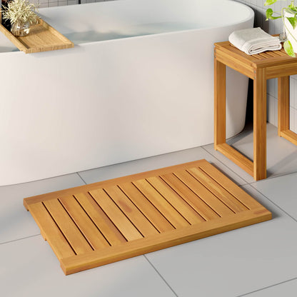 vidaXL Bath Mat Plain Brown 80 x 50 cm Solid Acacia Wood