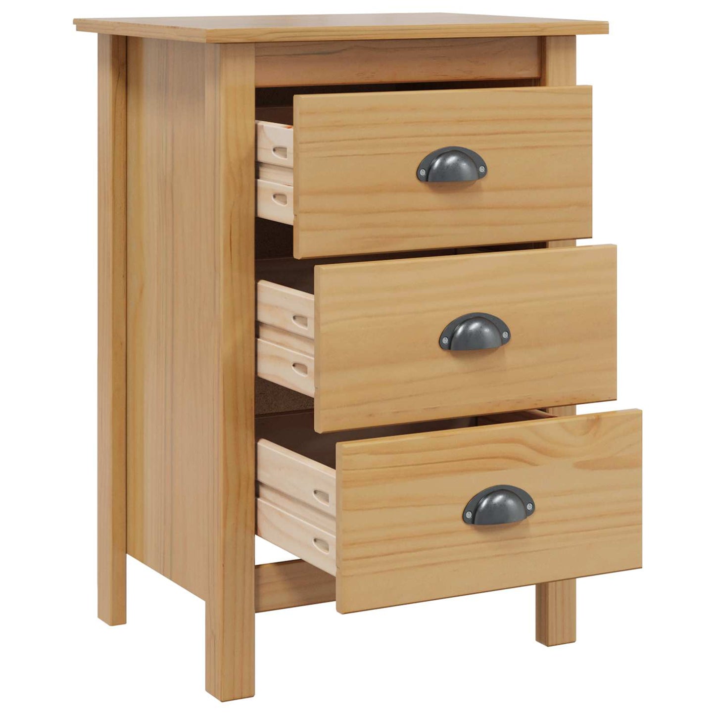 vidaXL Bedside Cabinet with Drawer HILL Honey Brown 46 x 35 x 65 cm