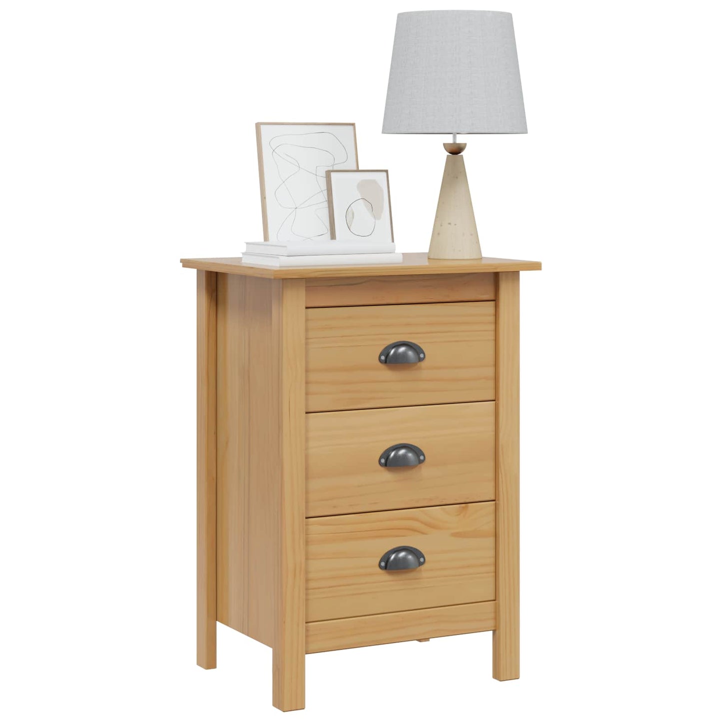 vidaXL Bedside Cabinet with Drawer HILL Honey Brown 46 x 35 x 65 cm