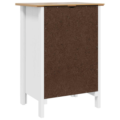 vidaXL Bedside Cabinet HILL White and Honey Brown 46 x 35 x 65 cm