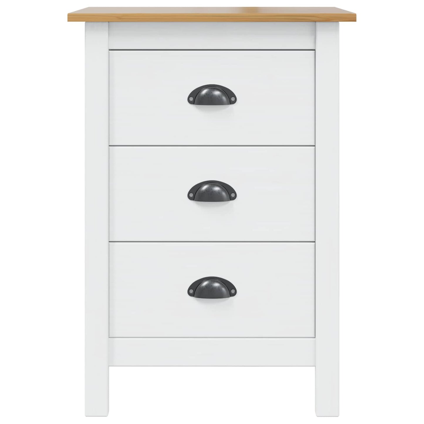 vidaXL Bedside Cabinet HILL White and Honey Brown 46 x 35 x 65 cm